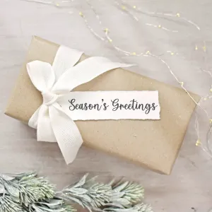 Season's Greetings Script Rubber Stamp