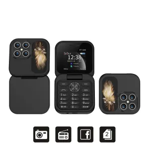 SERVO i17 Mini Dual SIM Card Foldable Mobile Phone 2G Network Video Player Flashlight FM Radio Magic Voice Small Box Flip Cellphones