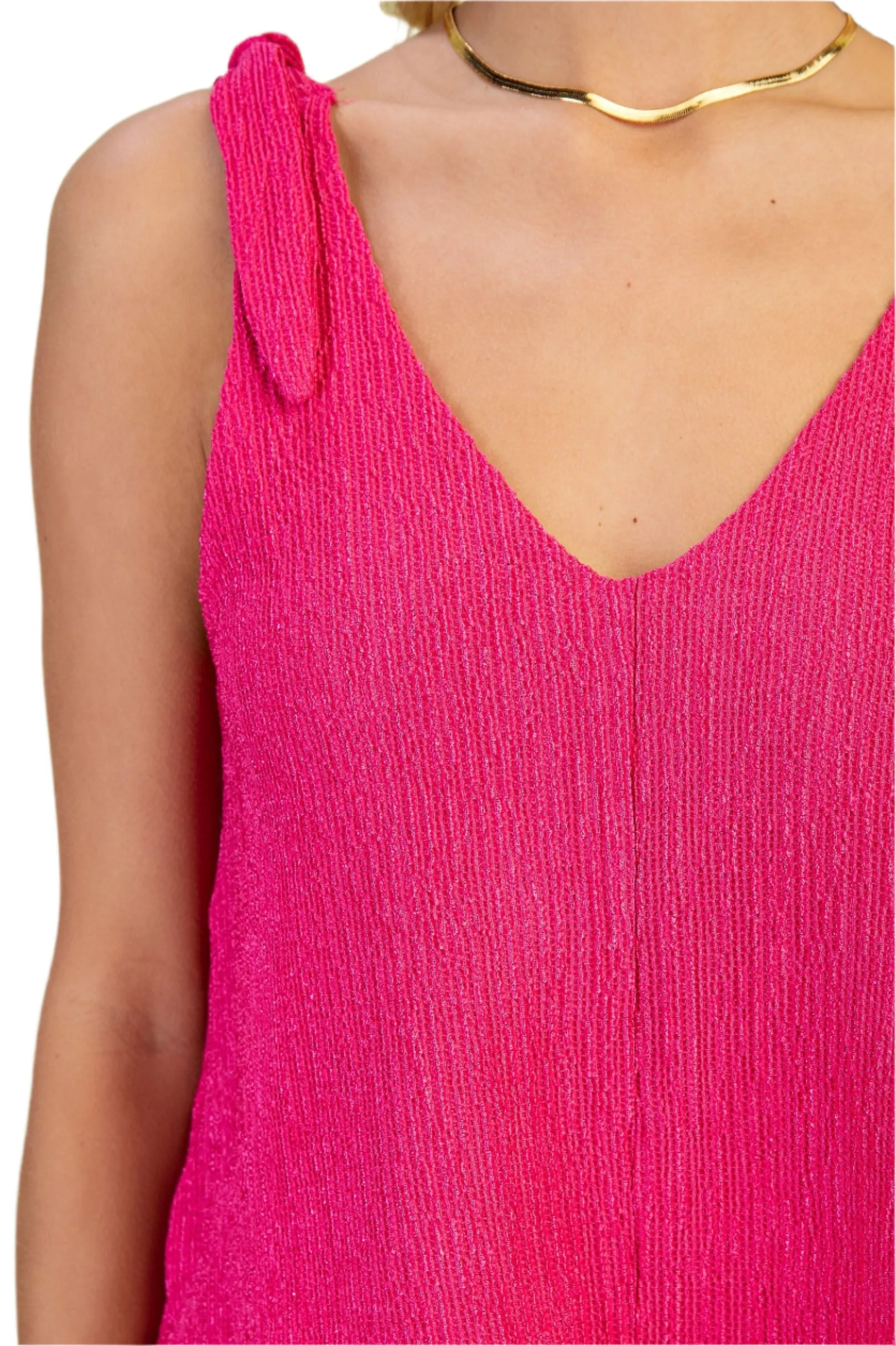 Set Illusion Jumpsuit With Shoulder Tie