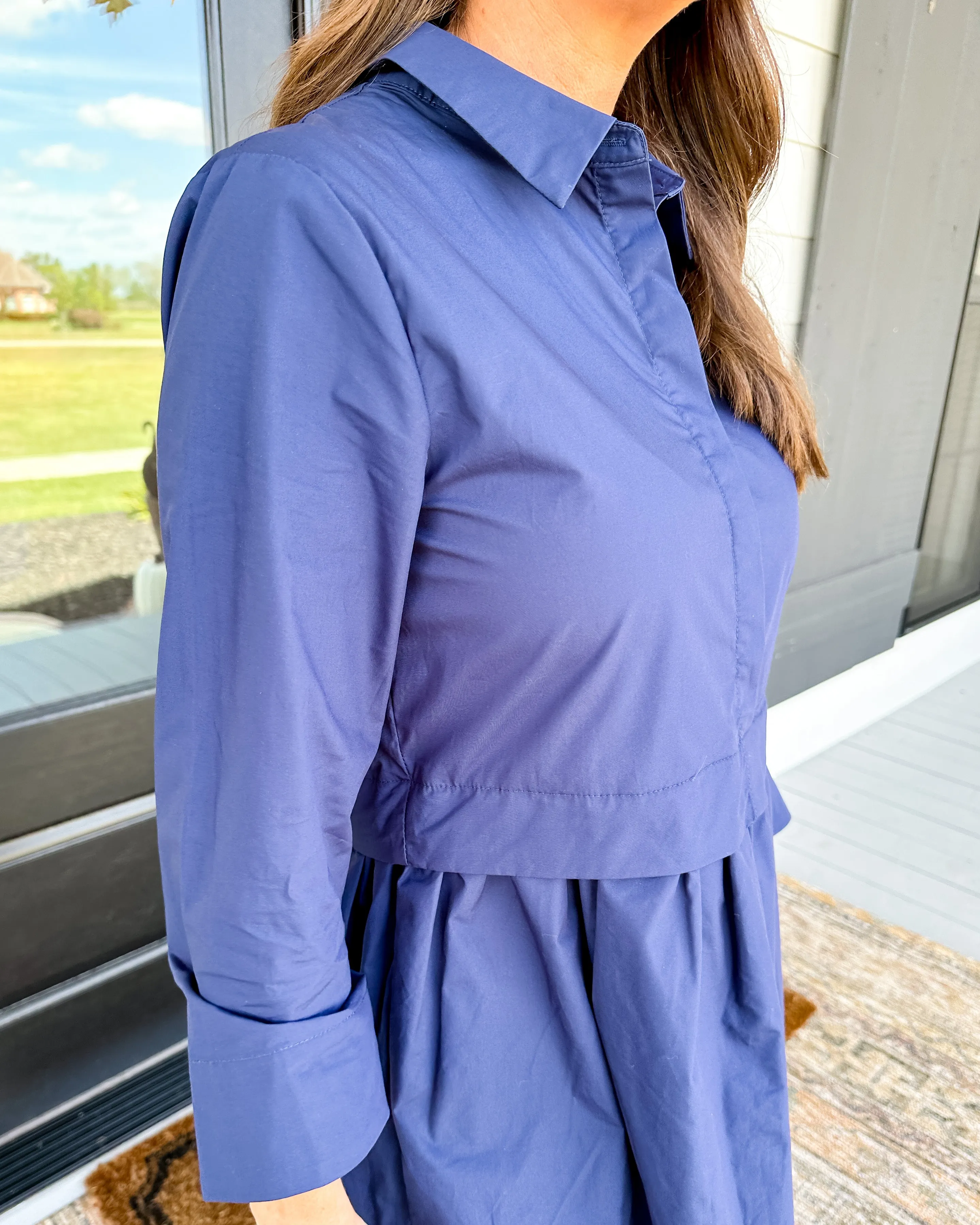 Shirt Dress in Navy