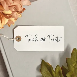 Single Line Trick or Treat Halloween Rubber Stamp