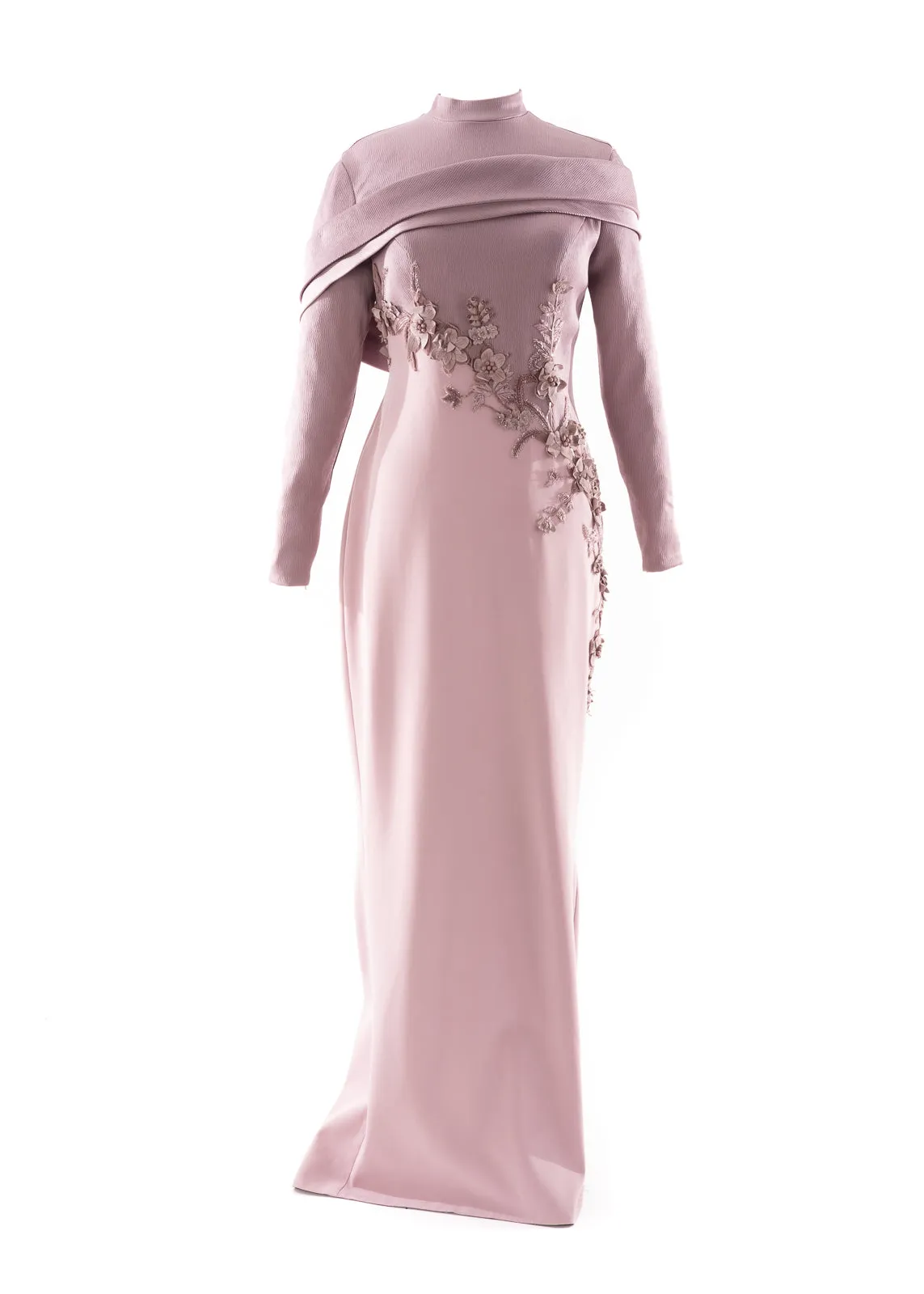 SK • Power Pink Diagonally cut Gown