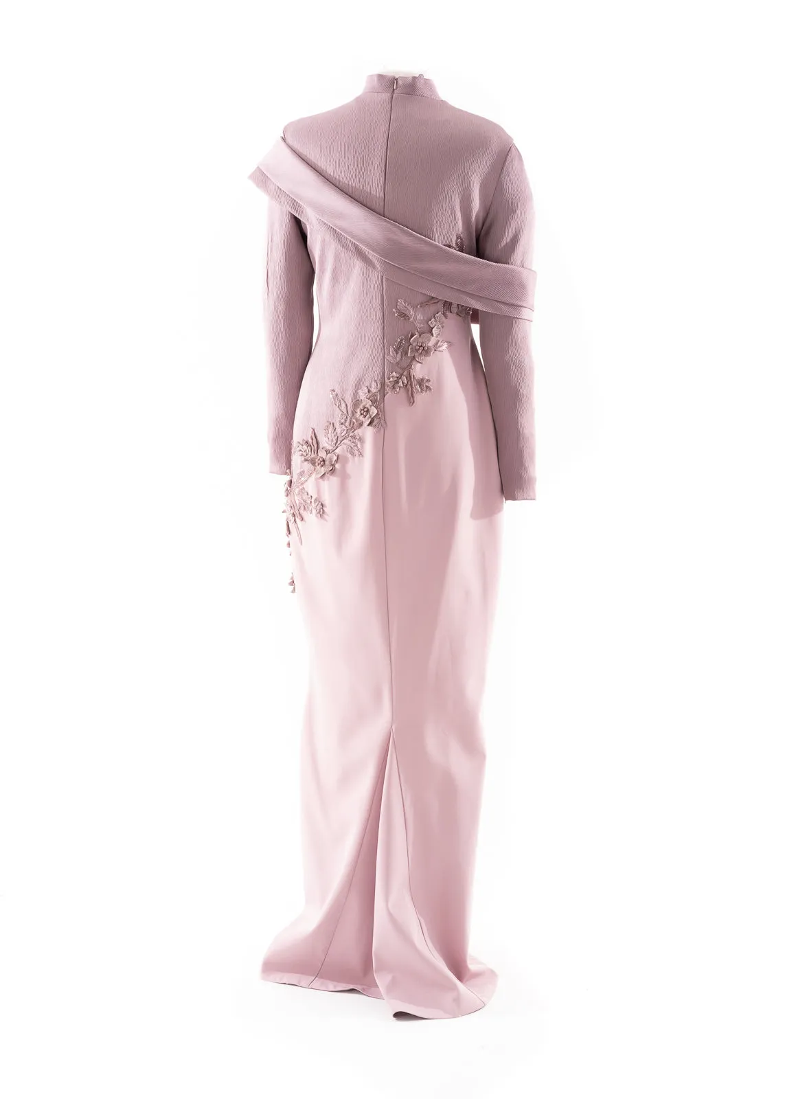 SK • Power Pink Diagonally cut Gown