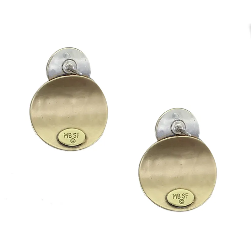 Small Layered Curved Discs Post Earring