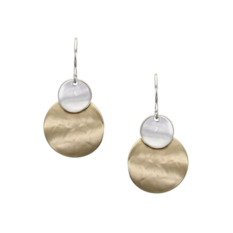 Small Layered Curved Discs Wire Earring