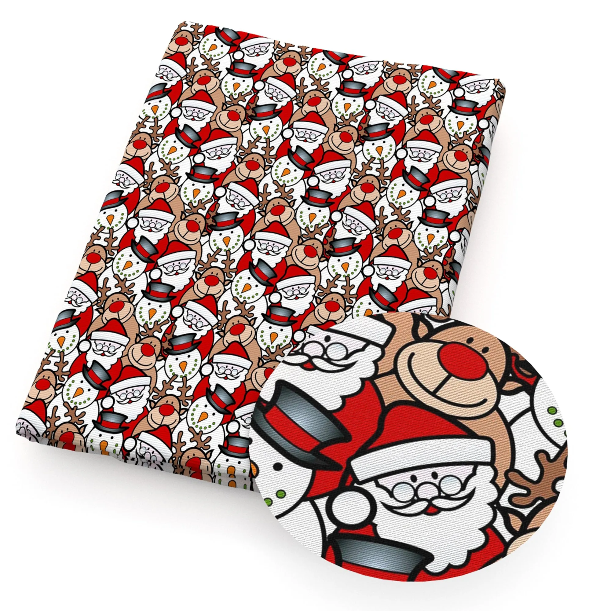 snowman christmas day deer reindeer giraffe printed fabric