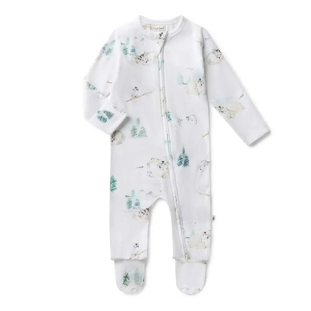 Snuggle Hunny- Arctic Organic Snuggle Sleepsuit Zip Footie