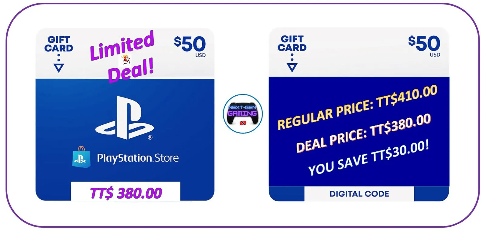 Special Deal on $50 USD PlayStation Store Gift Card [PSN Digital Code]