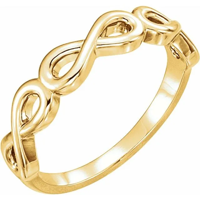 Stackable Infinity Ring in Sterling Silver or 14k Gold