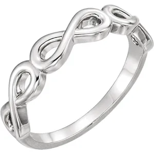 Stackable Infinity Ring in Sterling Silver or 14k Gold