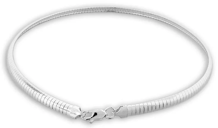 Sterling Silver 16" Dome Omega Chain Necklace 6.0mm
