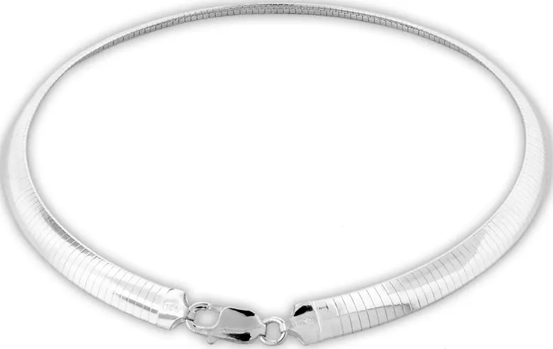 Sterling Silver 7" Dome Omega Chain Bracelet  8.0mm