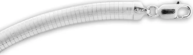 Sterling Silver 7" Dome Omega Chain Bracelet  8.0mm