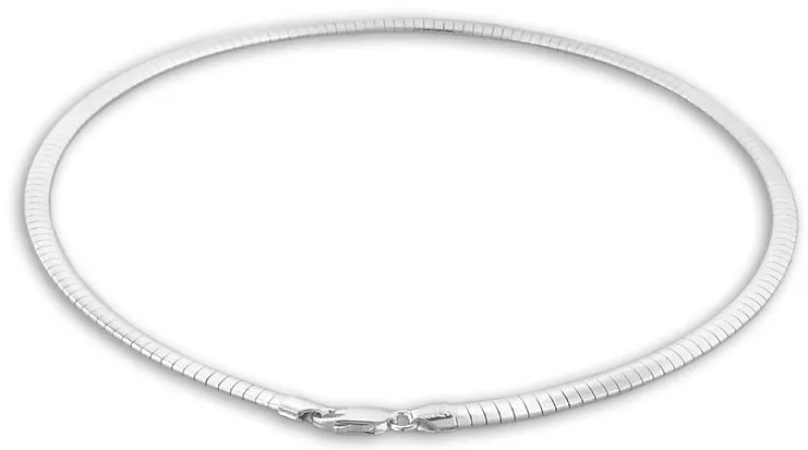 Sterling Silver 8" Dome Omega Chain Bracelet 4.0mm