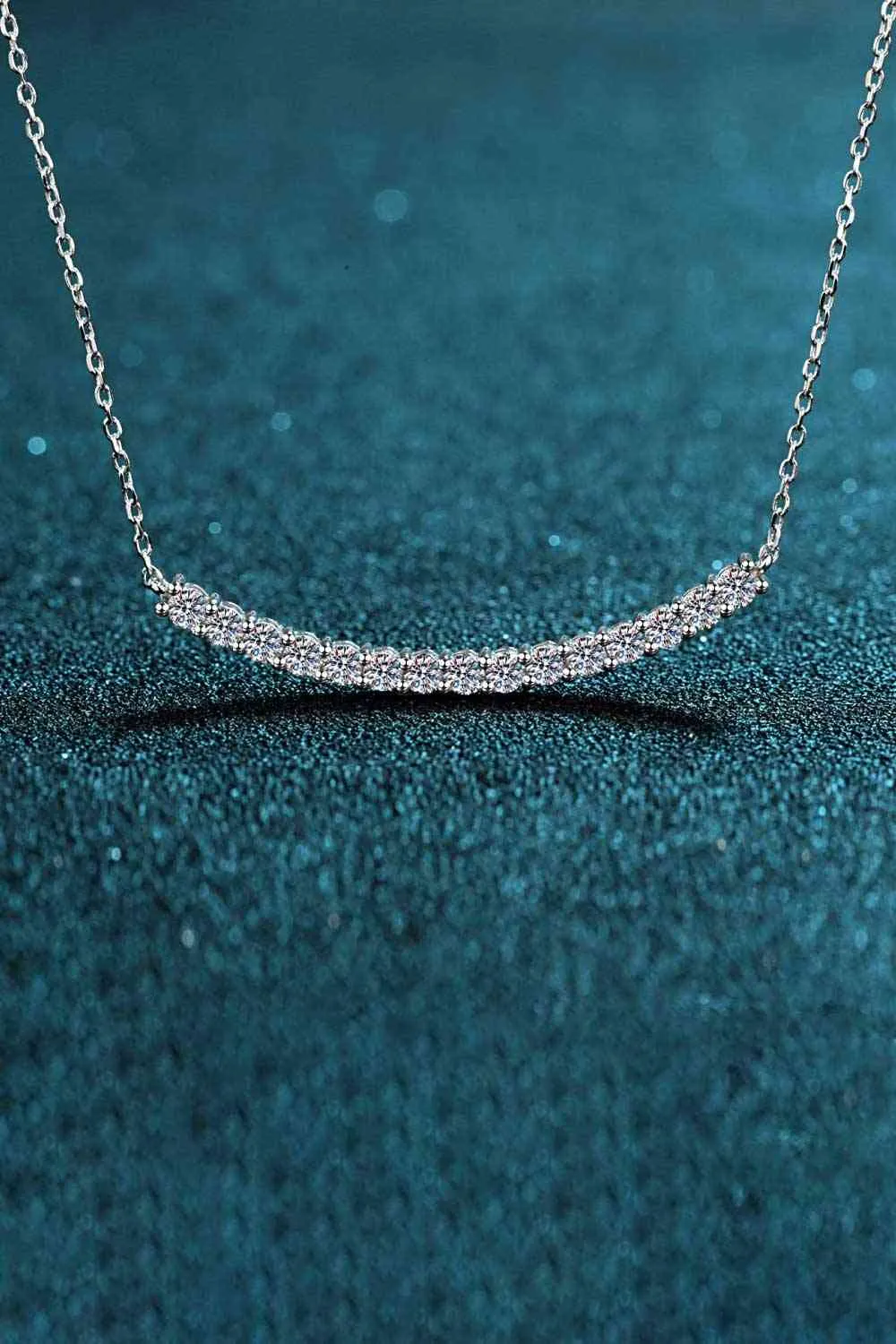 Sterling Silver Curved Bar Necklace