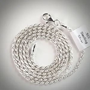 Sterling Silver Italian Rope 2.2mm Chain