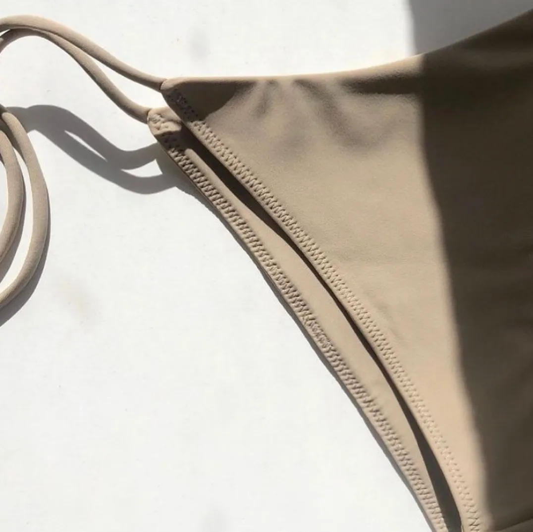 String Along - CAMEL - Tie Side Bikini Bottom