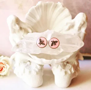 Studs 90's Pink Bee Buttons