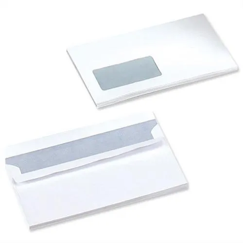 Supreme DL Envelopes 80gsm Window Peel and Seal White (Pack of 40)