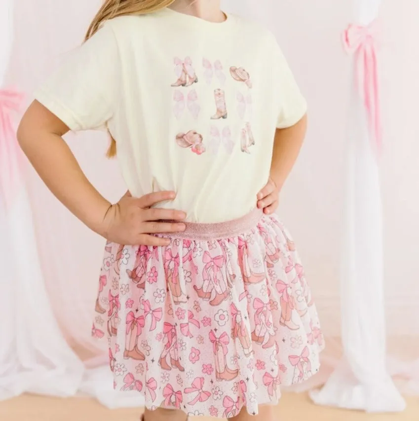 Sweet Wink - Coquette Cowgirl Short Sleeve T-Shirt - Natural