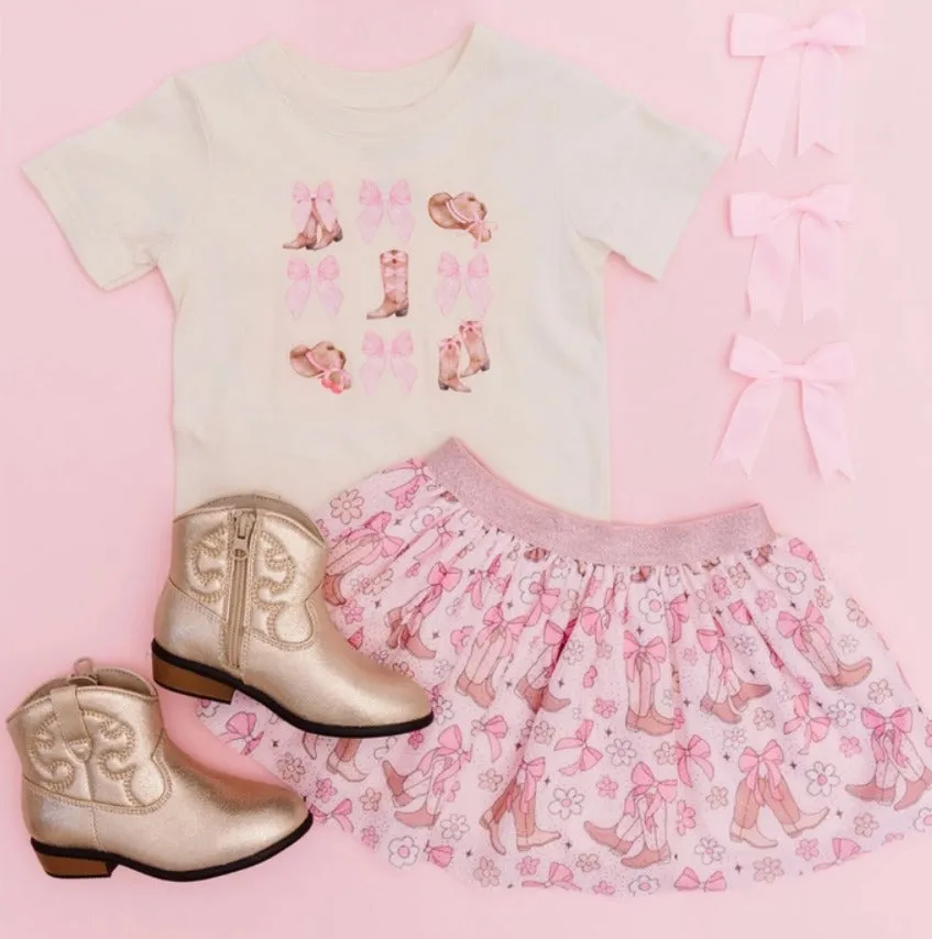 Sweet Wink - Coquette Cowgirl Short Sleeve T-Shirt - Natural