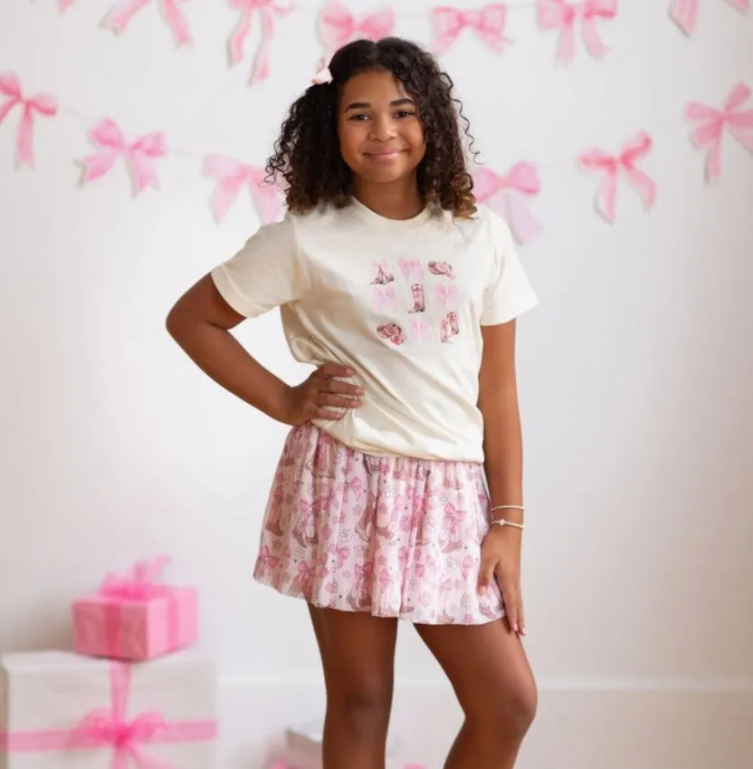 Sweet Wink - Coquette Cowgirl Short Sleeve T-Shirt - Natural