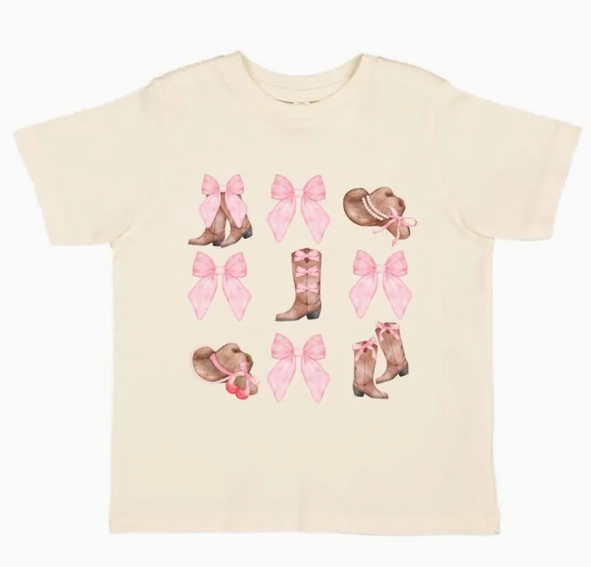 Sweet Wink - Coquette Cowgirl Short Sleeve T-Shirt - Natural