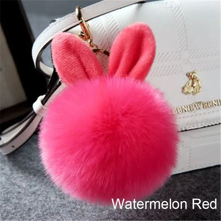 Synthetic Rabbit fur Pom Pom Keychain Charm