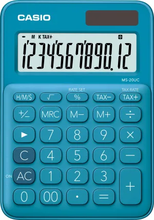 Számológép asztali CASIO MS-20UC/BU 12dig kék