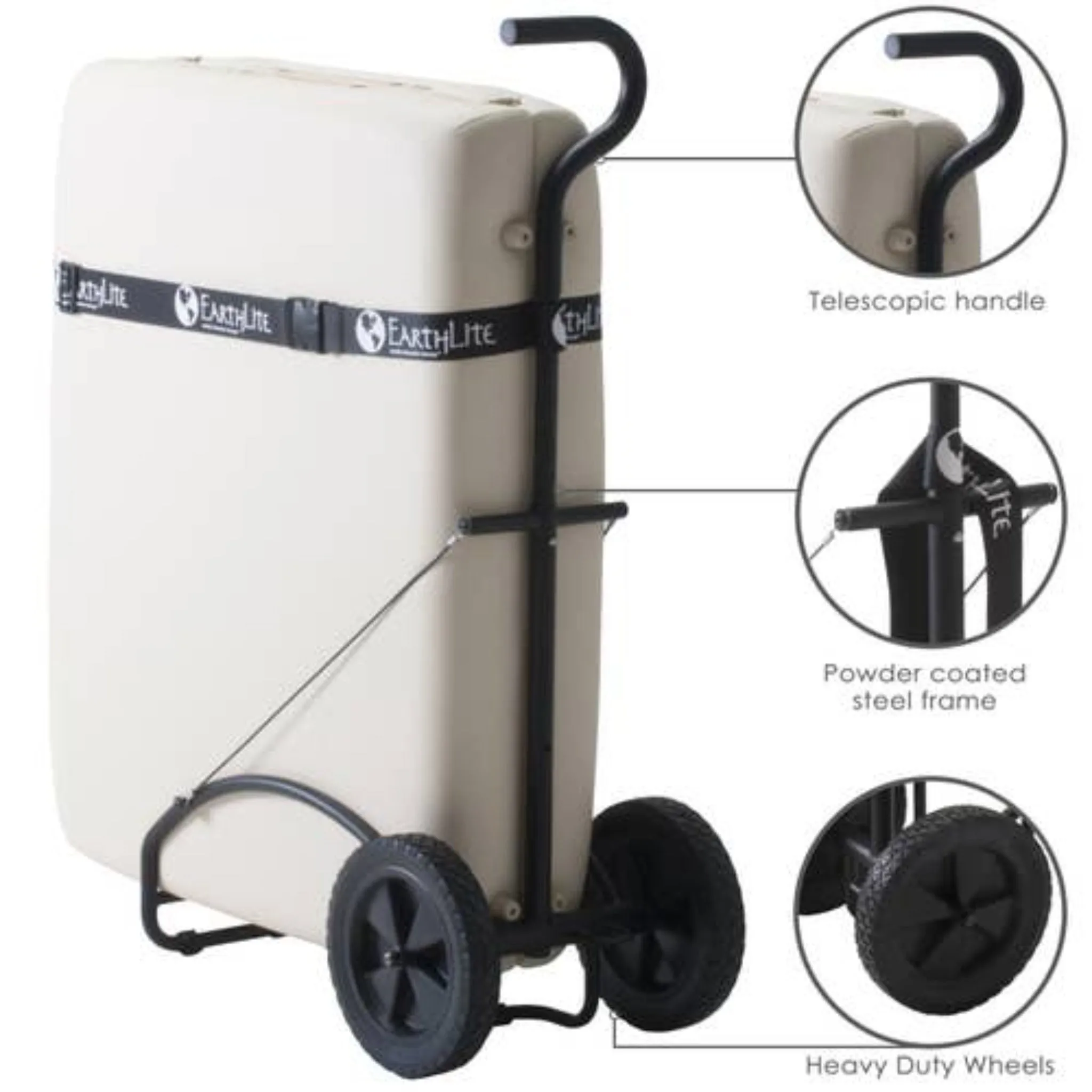 Table Trolley - EarthLite Traveler Cart - Black - Foldable