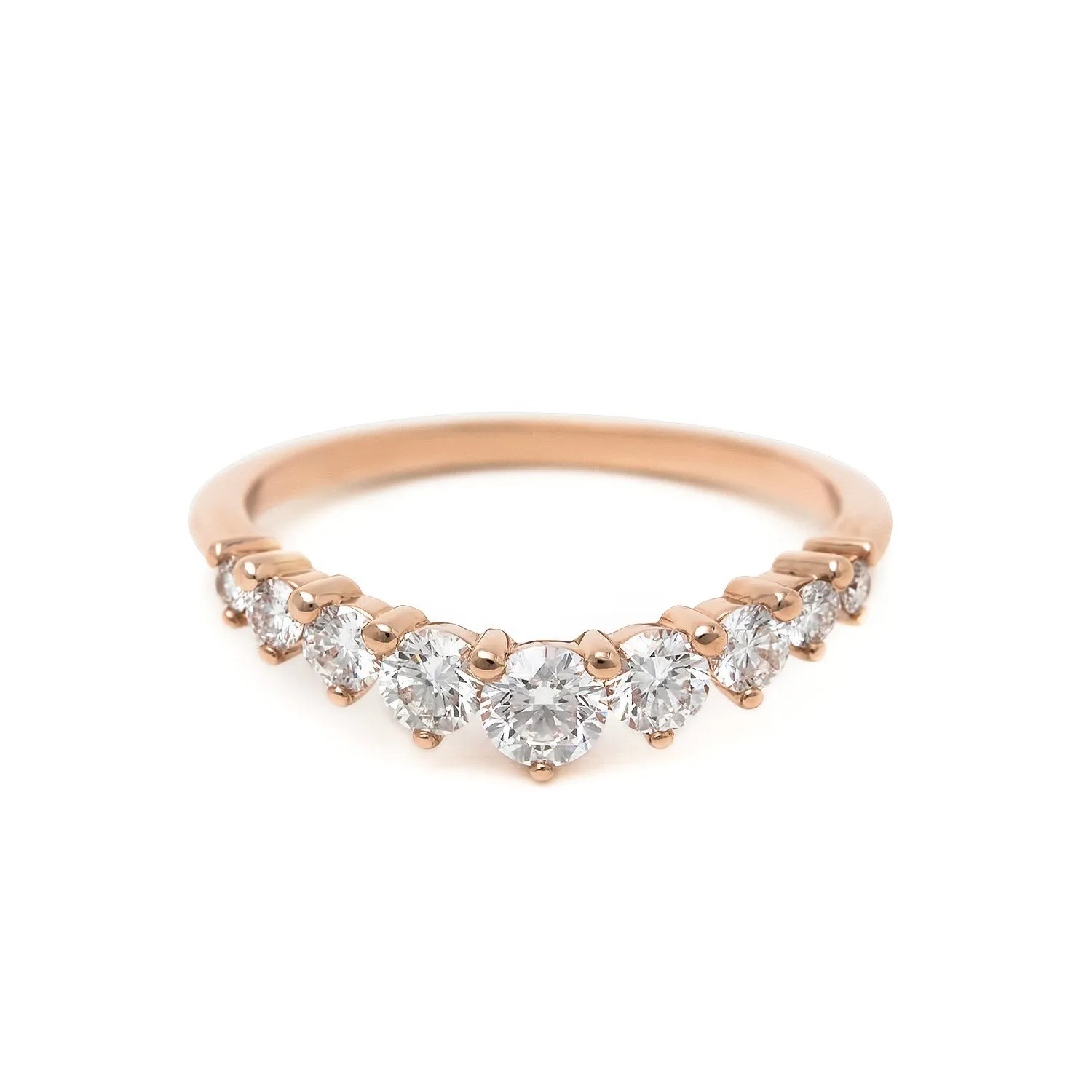 Tess Band | Diamond Curved Wedding Band