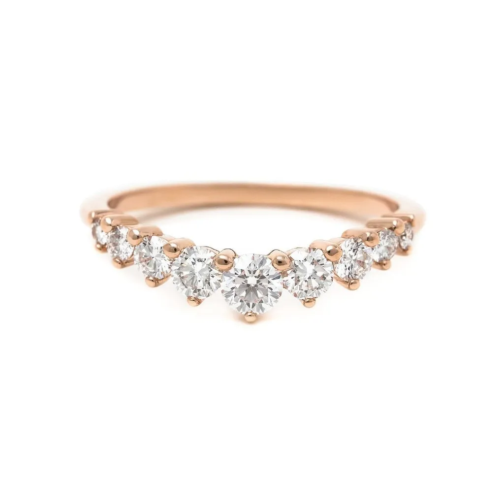 Tess Band | Diamond Curved Wedding Band