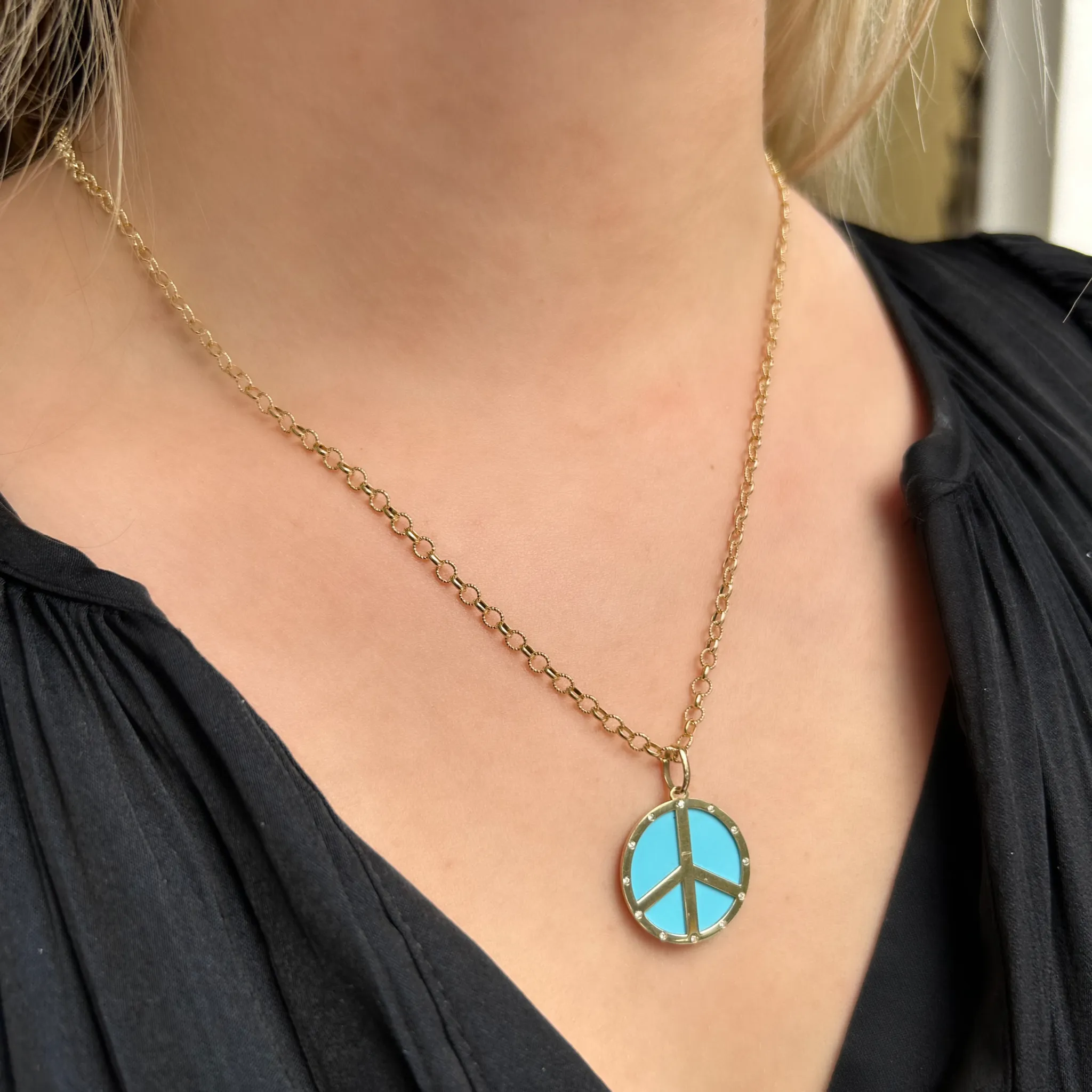 Textured Circle Link Chain