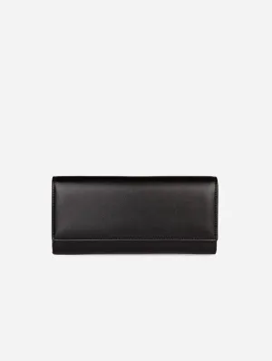 The Cosette Apple Leather Vegan Continental Wallet | Black