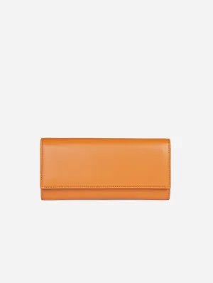 The Cosette Apple Leather Vegan Continental Wallet | Pumpkin