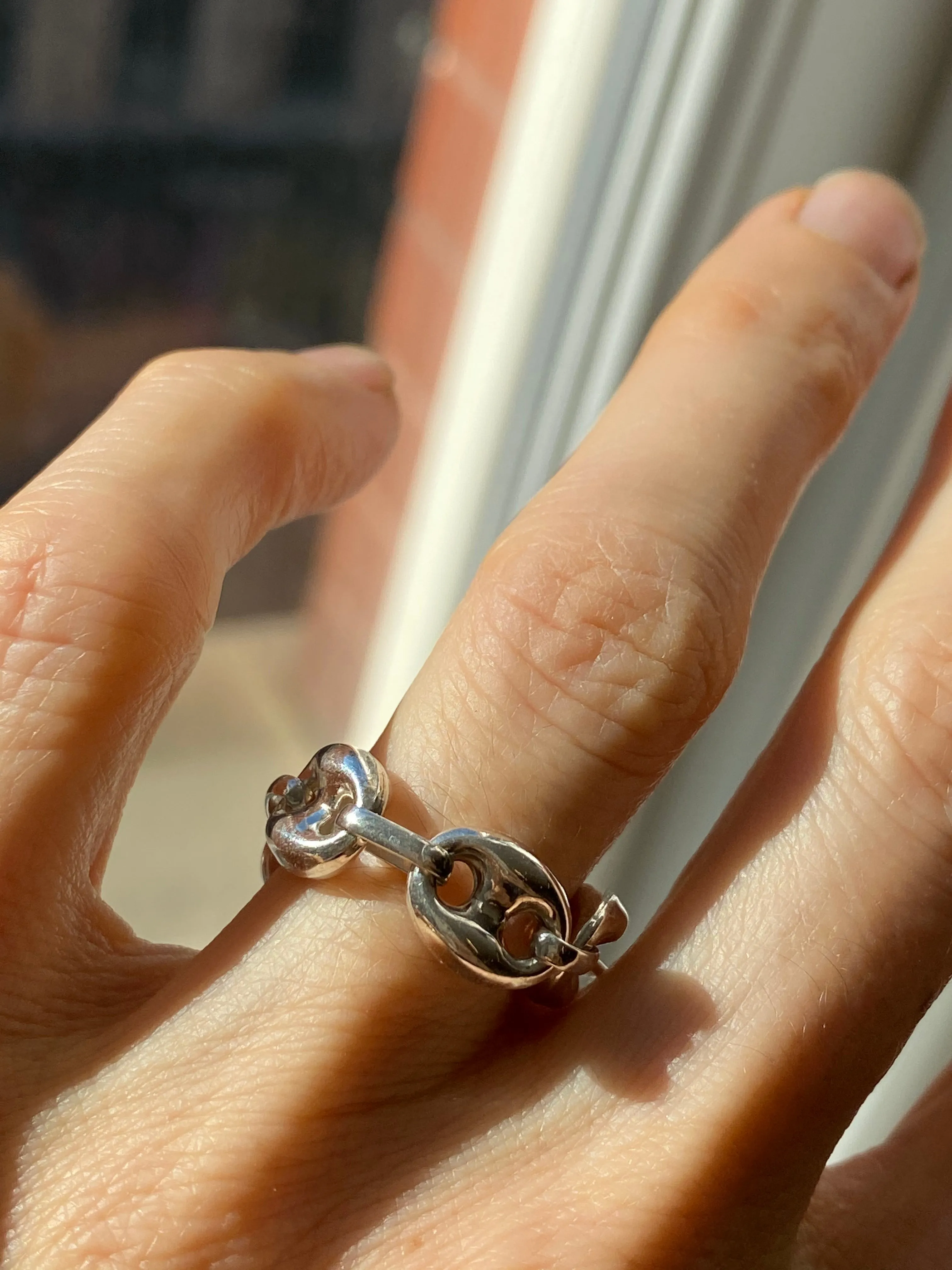 Thick Puffy Mariner Link Chain Ring