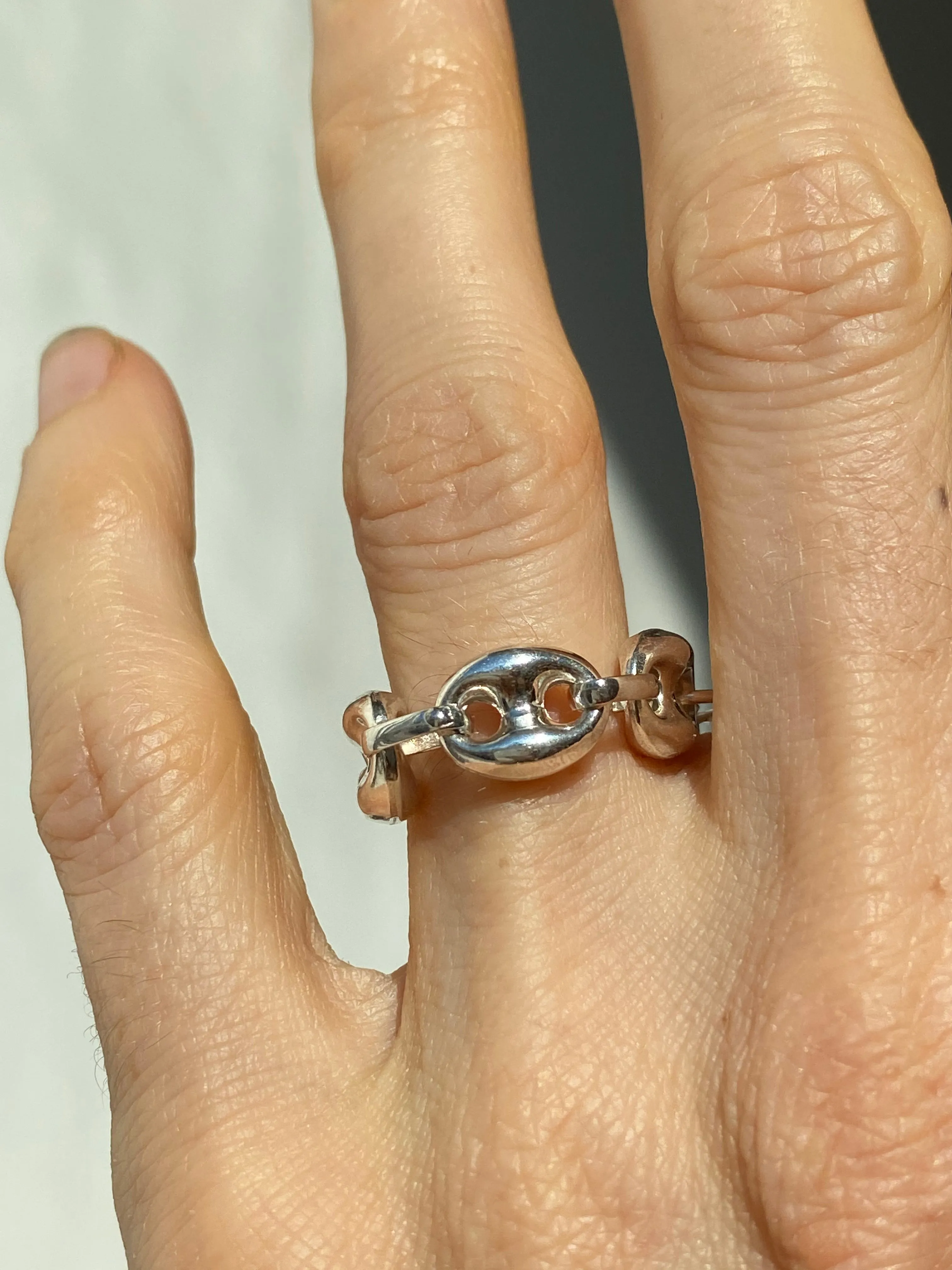 Thick Puffy Mariner Link Chain Ring