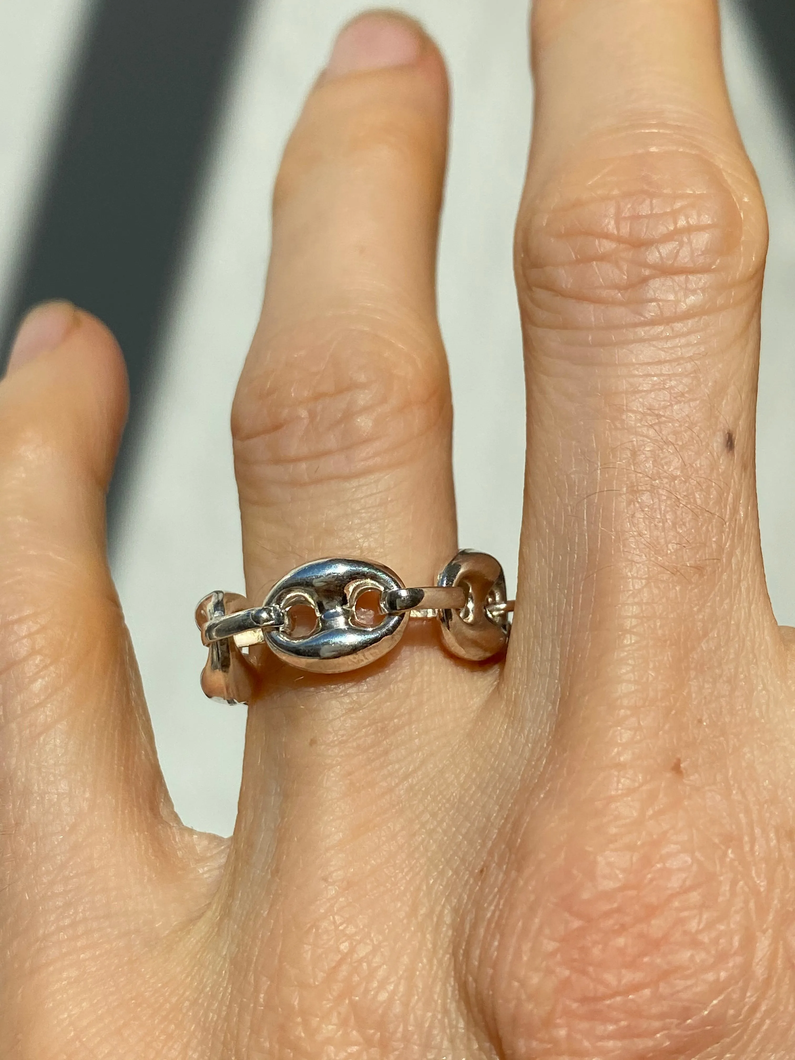 Thick Puffy Mariner Link Chain Ring