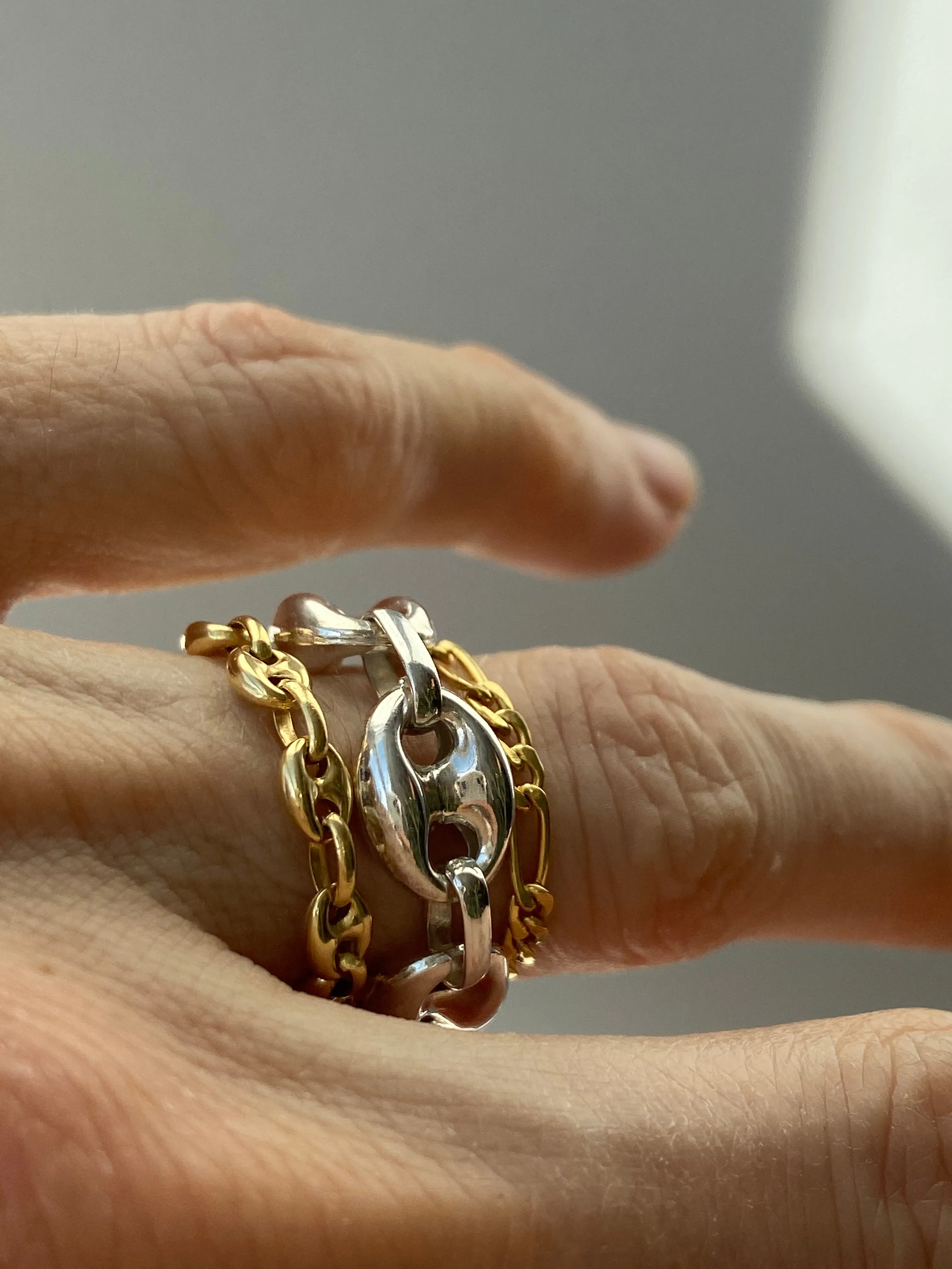 Thick Puffy Mariner Link Chain Ring