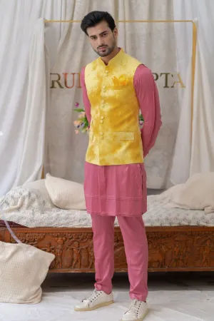 Tie And Dye Yellow  Bundi