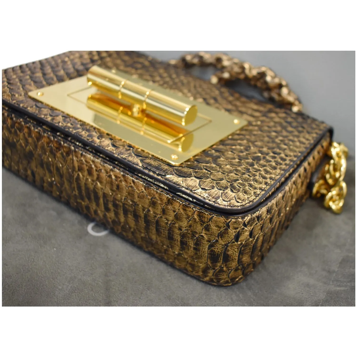 TOM FORD Natalia Medium Chain Turnlock Shoulder Bag Antique Gold