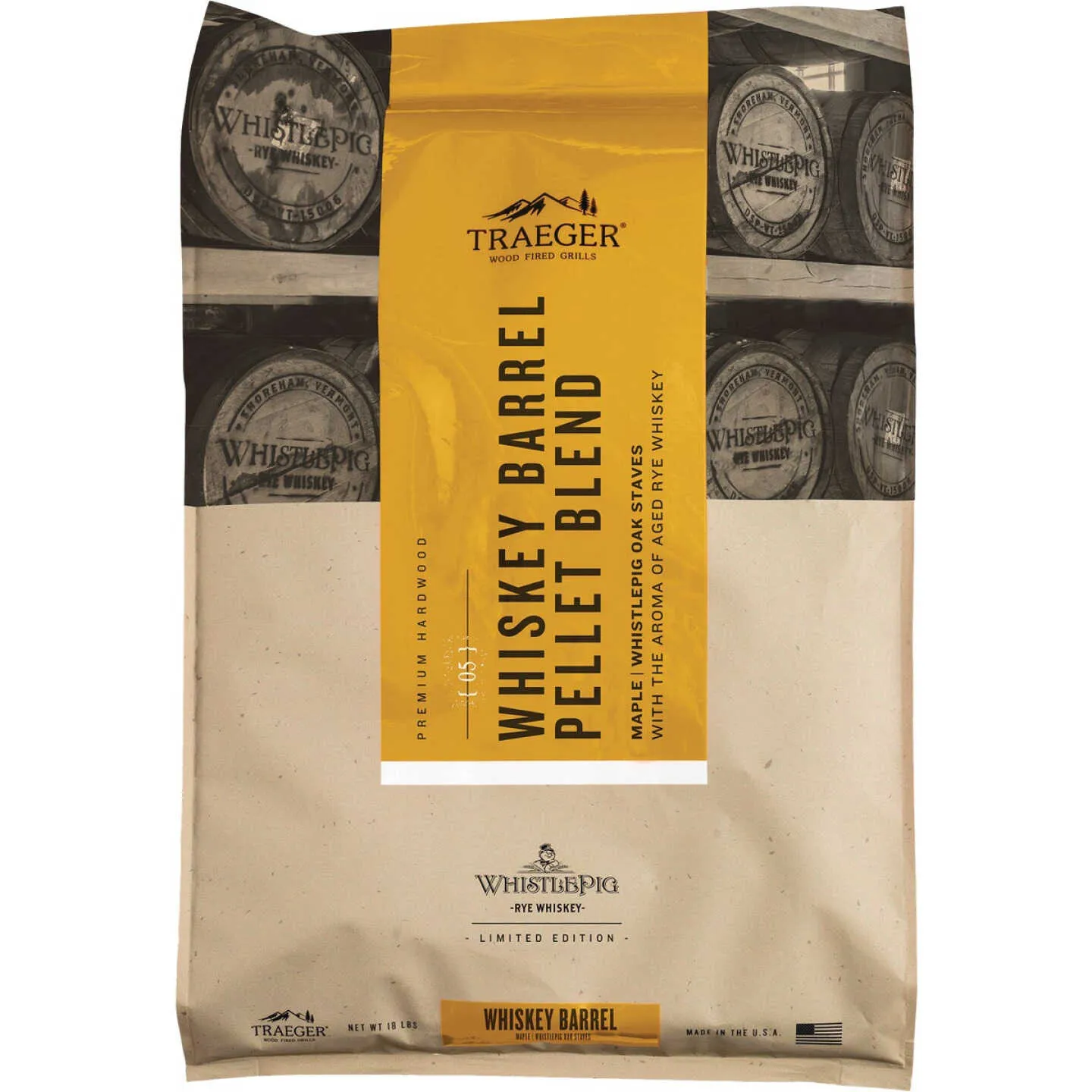 TRAEGER 18LB WHISKEY WOOD PELLETS