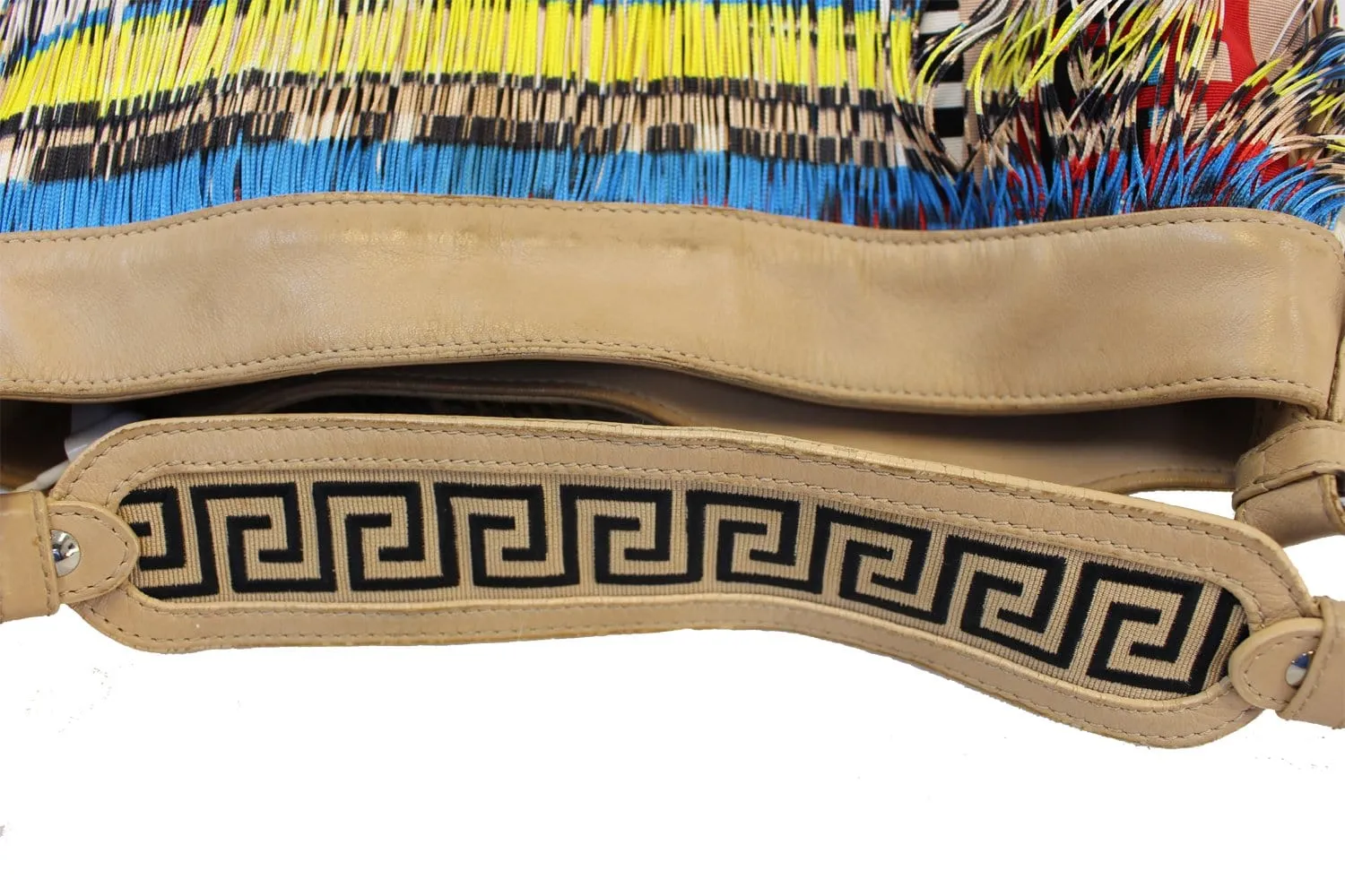 VERSACE Fringed Frida Multi Color Beautiful Tote Bag