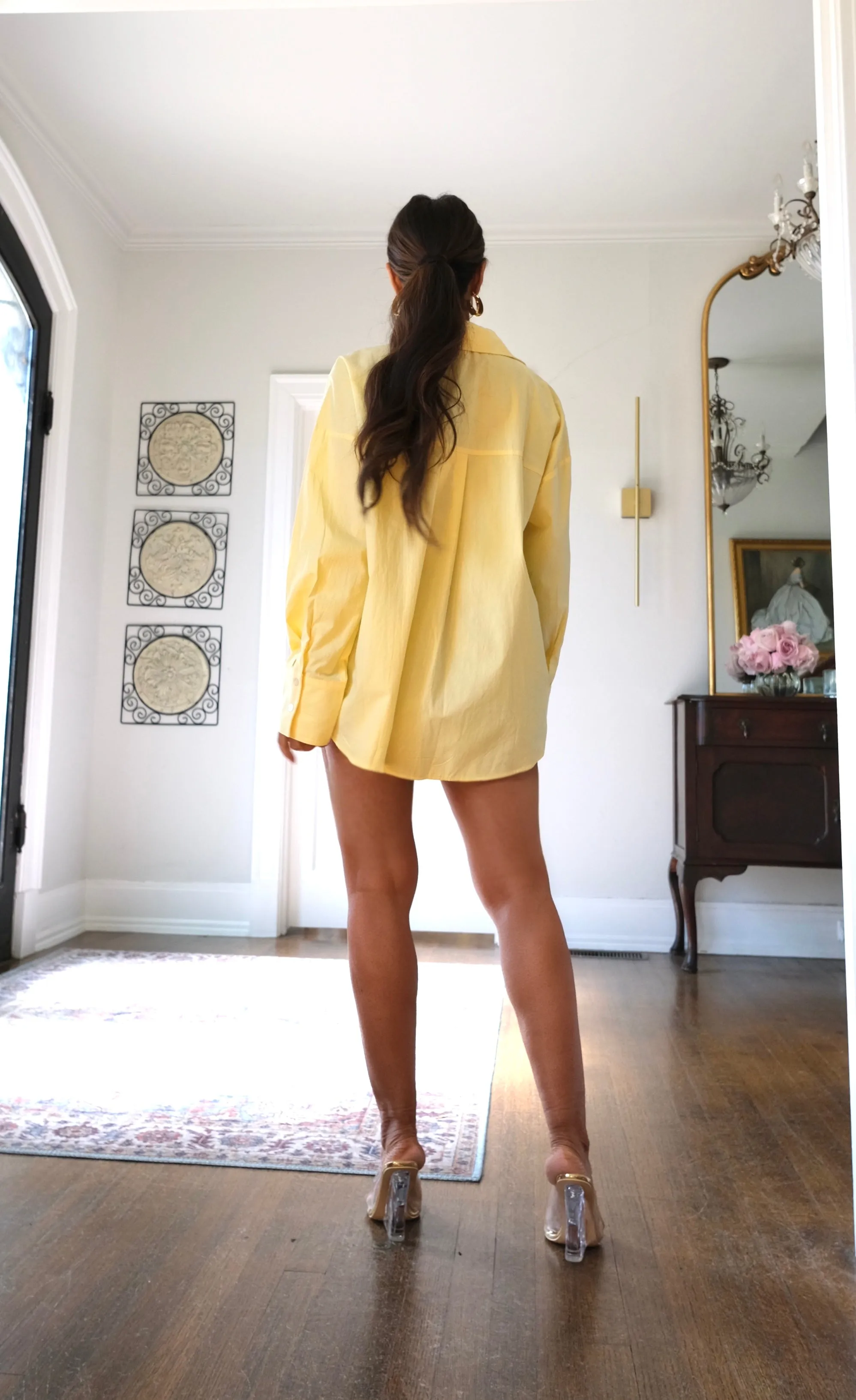 Victoria yellow button up