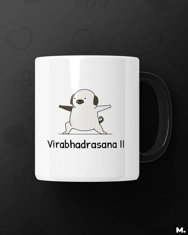 Virabhadrasana printed mugs