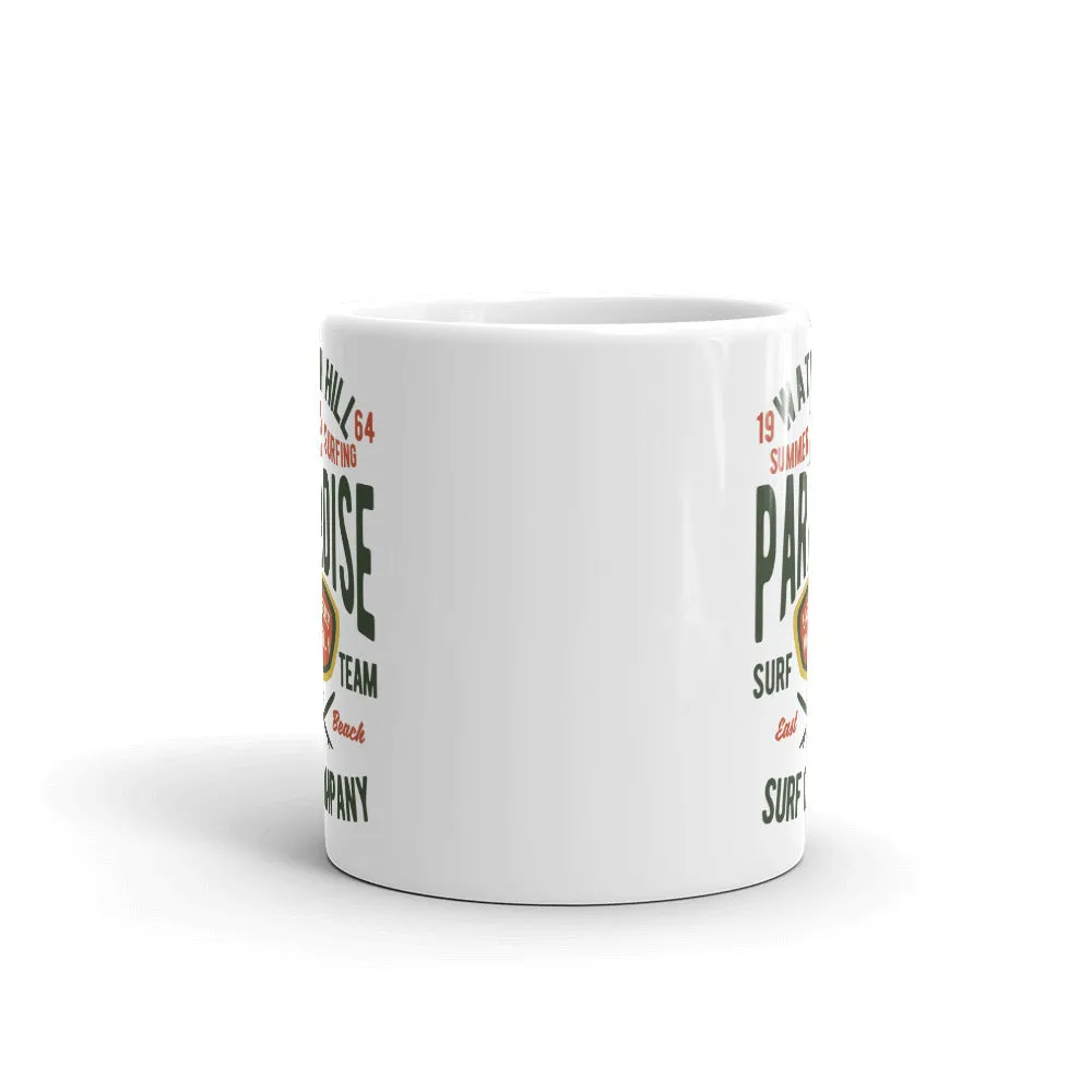Watchill'n 'Summer Surfing' Ceramic Mug - (Green/Terracotta)