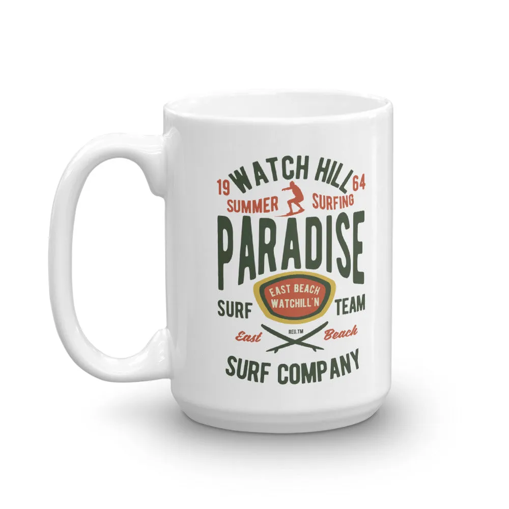 Watchill'n 'Summer Surfing' Ceramic Mug - (Green/Terracotta)