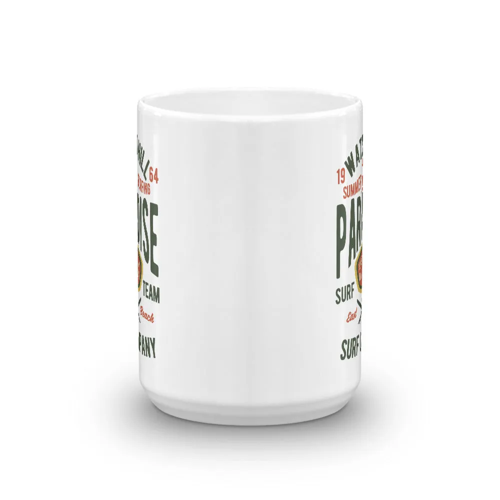 Watchill'n 'Summer Surfing' Ceramic Mug - (Green/Terracotta)