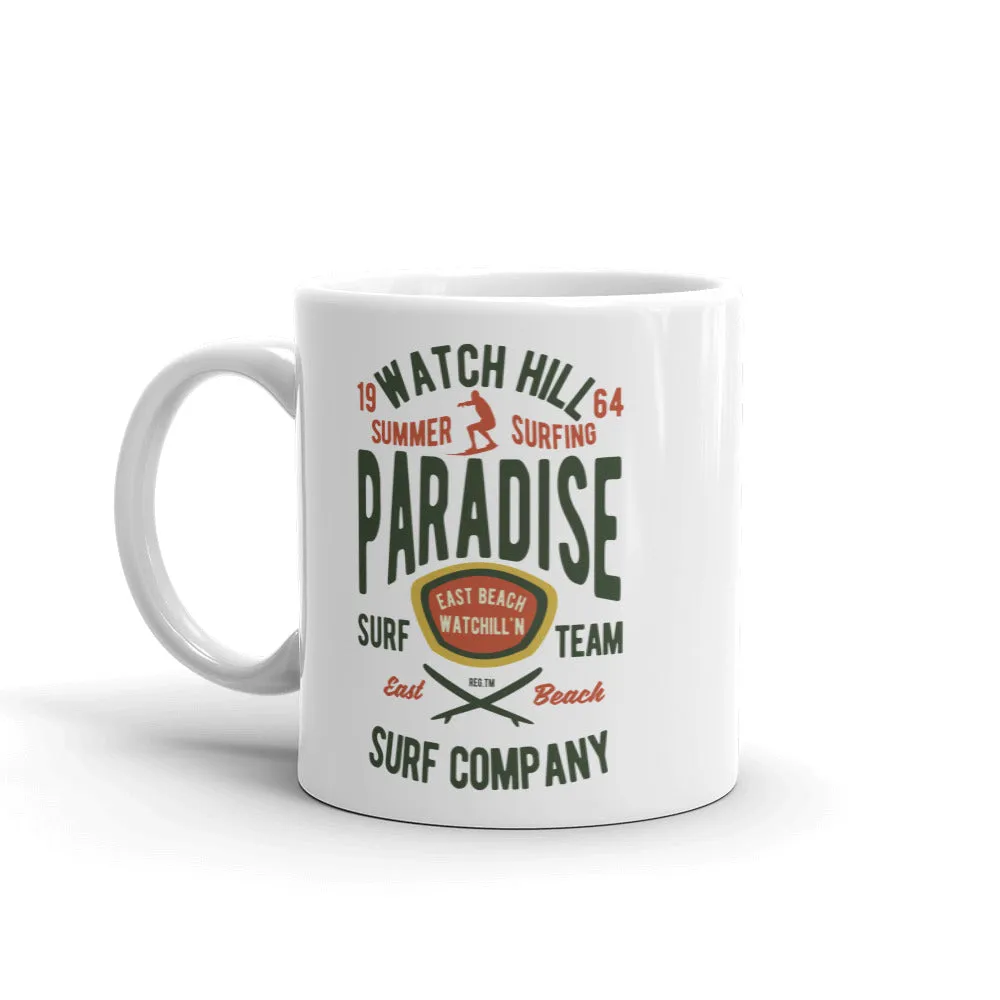 Watchill'n 'Summer Surfing' Ceramic Mug - (Green/Terracotta)