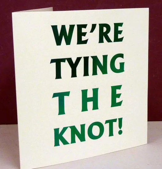 We're Tying The Knot - Personalised, printed, Folded, Wedding Invitation